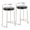 Round Fuji 26" Contemporary Fixed-Height Counter Stool in Stainless Steel and Black Faux Leather by LumiSource - Set of 2 B202P222107