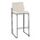 Fuji 30" Contemporary High Back Barstool in Black Steel and Beige Fabric by LumiSource - Set of 3 B202P222197