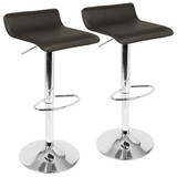 Ale Contemporary Adjustable Barstool in Brown PU Leather by LumiSource - Set of 2 B202P222266