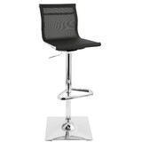 Mirage Contemporary Adjustable Barstool with Swivel in Black by LumiSource B202P222340