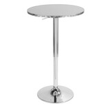 Bistro Contemporary Adjustable Round Bar Table in Silver by LumiSource B202P223297