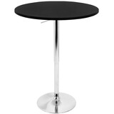 Elia Contemporary Adjustable Bar Table in Black by LumiSource B202P223299