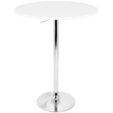 Elia Contemporary Adjustable Bar Table in White by LumiSource B202P223301