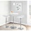 Elia Contemporary Adjustable Bar Table in White by LumiSource B202P223301