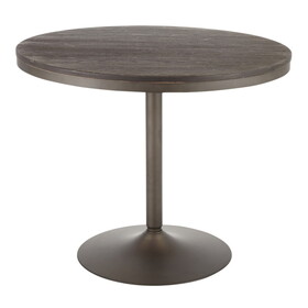 Dakota Industrial Dining Table in Antique Metal and Espresso Wood-Pressed Grain Bamboo by LumiSource B202P223338