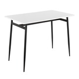 Marcel Contemporary Counter Table in Black Metal and White Wood by LumiSource B202P223372