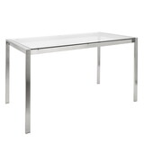 Fuji Contemporary Dining Table in Stainless Steel with Clear Glass Top by LumiSource B202P223387