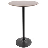 Pebble Mid-Century Modern Table Adjusts From Dining to Bar in Black Metal and Walnut Wood by LumiSource B202P223391