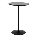 Pebble Mid-Century Modern Table Adjusts From Dining to Bar in Black Metal and Black Wood by LumiSource B202P223392