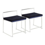 Fuji Contemporary Stackable Dining Chair in Blue Velvet by LumiSource - Set of 2 B202P223537