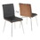 Mason Contemporary Dining/accent Chair with Swivel in Stainless Steel, Walnut Wood, and Black Faux Leather by LumiSource - Set of 2 B202P223605