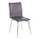 Mason Contemporary Upholstered Chair in Brushed Stainless Steel and Grey Faux Leather by LumiSource - Set of 2 B202P223612