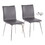 Mason Contemporary Upholstered Chair in Brushed Stainless Steel and Grey Faux Leather by LumiSource - Set of 2 B202P223612