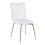 Mason Contemporary Upholstered Chair in Brushed Stainless Steel and White Faux Leather by LumiSource - Set of 2 B202P223613