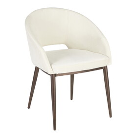 Renee Contemporary Chair in Copper Metal Legs with Cream Velvet by LumiSource B202P223640