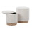 Marla Contemporary Nesting Ottoman Set in Natural Wood and Cream Fabric by LumiSource B202P223737