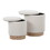 Marla Contemporary Nesting Ottoman Set in Natural Wood and Cream Fabric by LumiSource B202P223737