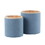 Tray Contemporary Nesting Ottoman Set in Blue Fabric and Natural Wood by LumiSource B202P223748