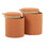 Tray Contemporary Nesting Ottoman Set in Orange Fabric and Natural Wood by LumiSource B202P223752