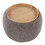 Tray Pouf Contemporary Ottoman in Natural Wood and Brown Fabric by LumiSource B202P223753