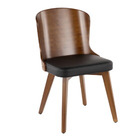 Bocello Mid-Century Chair in Walnut and Black Faux Leather by LumiSource B202P223832