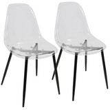 Clara Mid-Century Modern Dining Chair in Black and Clear by LumiSource - Set of 2 B202P223879