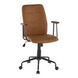 Fredrick Contemporary Office Chair in Brown Faux Leather by Lumisource B202P223900