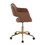 Margarite Contemporary Task Chair in Gold Metal and Brown Faux Leather by LumiSource B202P223912