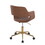 Margarite Contemporary Task Chair in Gold Metal and Brown Faux Leather by LumiSource B202P223912