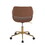 Margarite Contemporary Task Chair in Gold Metal and Brown Faux Leather by LumiSource B202P223912