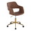 Margarite Contemporary Task Chair in Gold Metal and Brown Faux Leather by LumiSource B202P223912