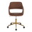 Margarite Contemporary Task Chair in Gold Metal and Brown Faux Leather by LumiSource B202P223912