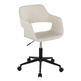 Margarite Contemporary Task Chair in Black Metal and Cream Faux Leather by LumiSource B202P223917