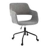 Margarite Contemporary Adjustable Office Chair in Black Metal and Grey Fabric by LumiSource B202P223946