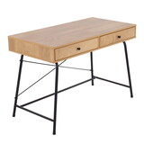 Casper Industrial Desk in Black Steel and Brown Wood by LumiSource B202P223958