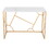 Constellation Contemporary Desk in Gold Metal and White Wood by LumiSource B202P223960