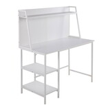 Geo Shelf Contemporary Desk in White Steel and White Wood by LumiSource B202P223963