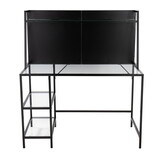 Geo Tier Contemporary Desk in Black Metal and Clear Glass by LumiSource B202P223964