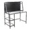 Geo Tier Contemporary Desk in Black Metal and Clear Glass by LumiSource B202P223964