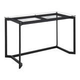 Masters Modern Office Desk in Black Steel with Clear Glass Top by LumiSource B202P223966