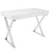 Luster Contemporary Desk in White by LumiSource B202P223972