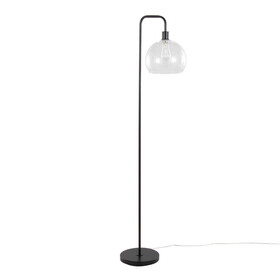 Metro 61" Contemporary Metal Floor Lamp in Oil Bronze with Clear Seeded Glass Shade from Grandview Gallery by LumiSource B202P223985