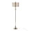 Ashland 63" Contemporary Metal Floor Lamp in Polished Nickel with Laser Cut Metal and White Linen Shade from Grandview Gallery by LumiSource B202P223988