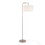 Puck 63" Contemporary Metal Floor Lamp in Brushed Nickel with White Linen Shade from Grandview Gallery by LumiSource B202P223990