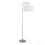 Puck 63" Contemporary Metal Floor Lamp in Brushed Nickel with White Linen Shade from Grandview Gallery by LumiSource B202P223990