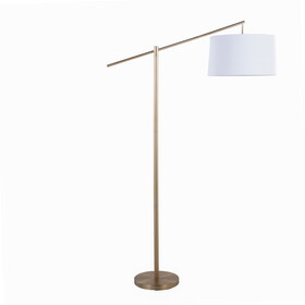 Casper 69" Contemporary Metal Floor Lamp in Gold Metal with Off-White Linen Shade from Grandview Gallery by LumiSource B202P223996