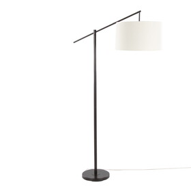 Casper 69" Contemporary Metal Floor Lamp in Oil Bronze Metal with Natural Linen Shade from Grandview Gallery by LumiSource B202P223999