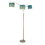 Willow Trio 84" Contemporary Metal Floor Lamp in Brushed Nickel and Turquoise Linen from Grandview Gallery by LumiSource B202P224000