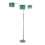 Willow Trio 84" Contemporary Metal Floor Lamp in Brushed Nickel and Turquoise Linen from Grandview Gallery by LumiSource B202P224000