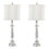 Karat 25.5" Contemporary Crystal Table Lamp in Clear K9 Crystal and Chrome Metal with White Linen Softback Shade from Grandview Gallery by LumiSource - Set of 2 B202P224010